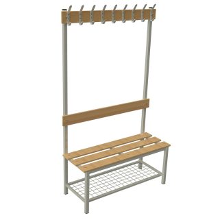 ÖB-03-100C Egyoldalas öltözőpad cipőtartó ráccsal 100 cm