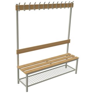 ÖB-03-150C Egyoldalas öltözőpad cipőtartó ráccsal150 cm